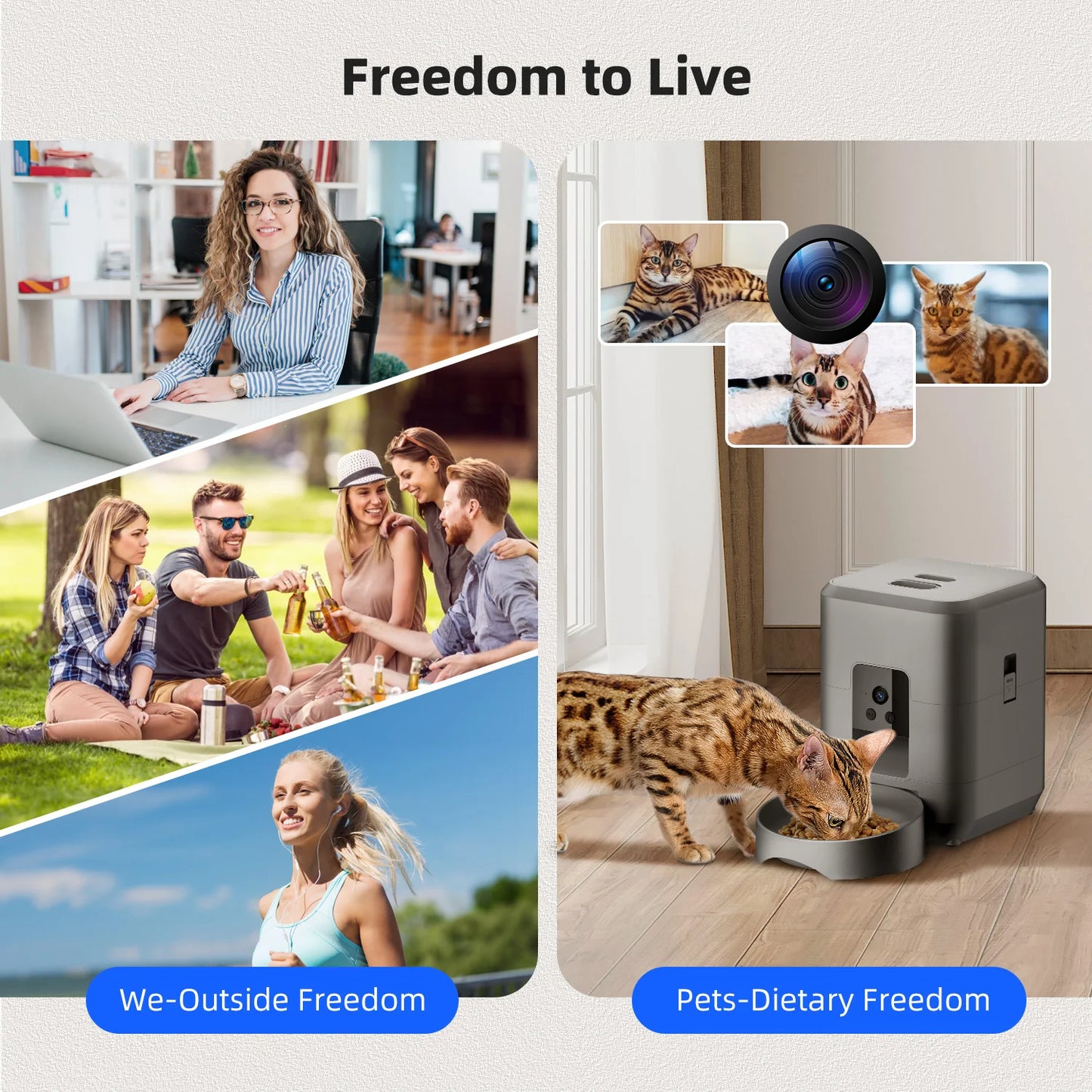 WiFi Automatic Cat Feeder with Camera And Night Vision