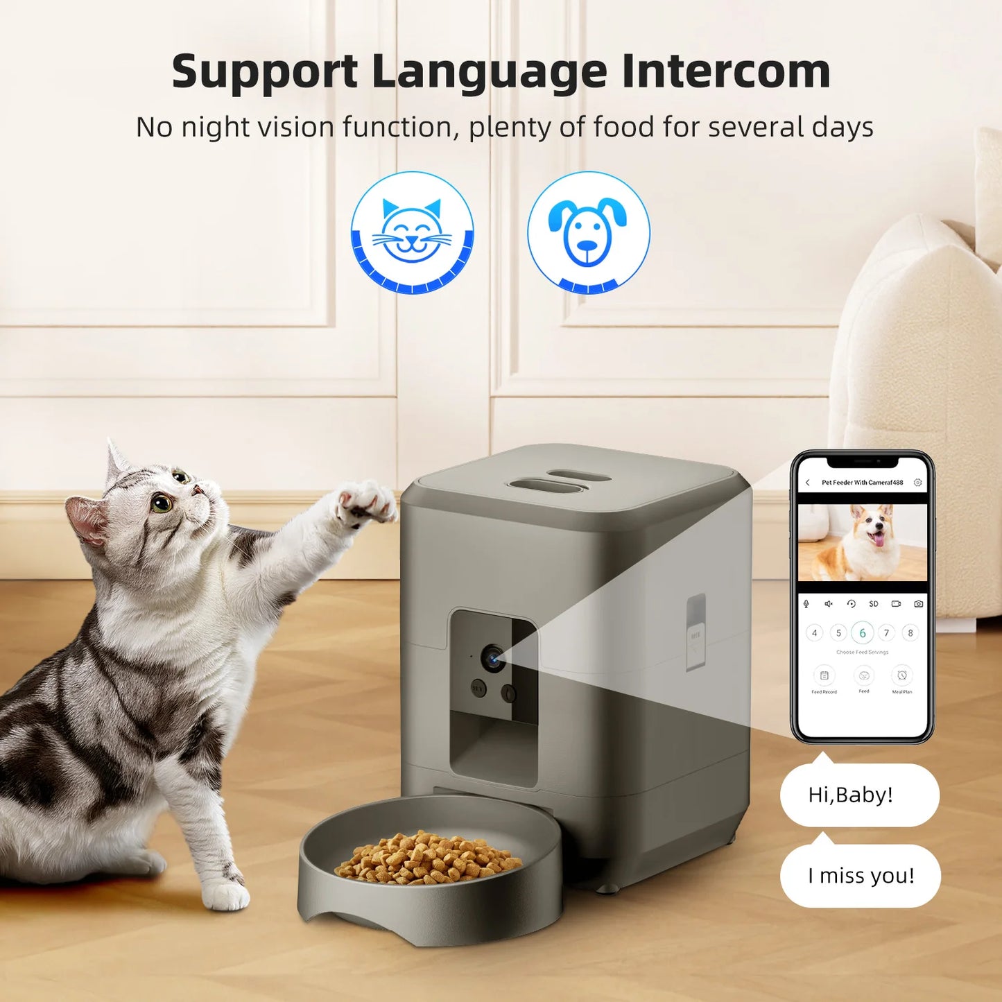 WiFi Automatic Cat Feeder with Camera And Night Vision