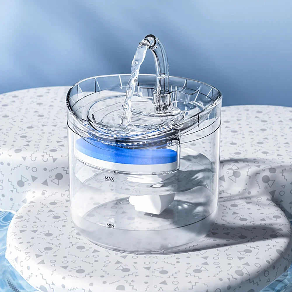 Pet water fountain with automatic filter and sensor, smart dispenser and USB