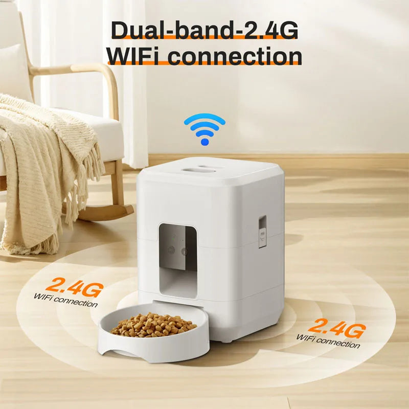 Smart Pet Feeder With Automatic WIFI Food Distributor